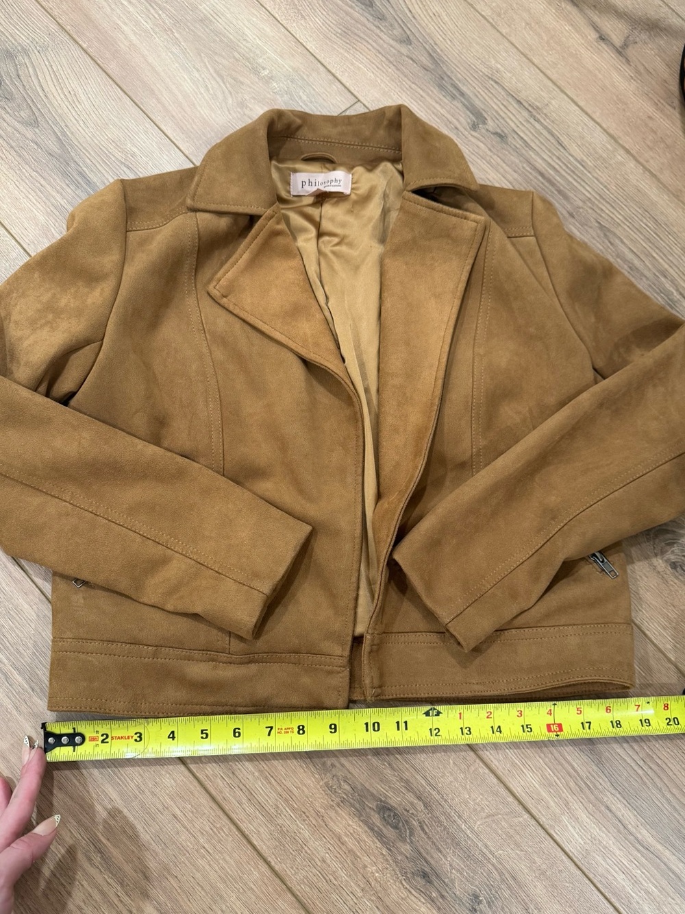 Philosophy Brown Suede Cropped Jacket - Picture 15 of 16